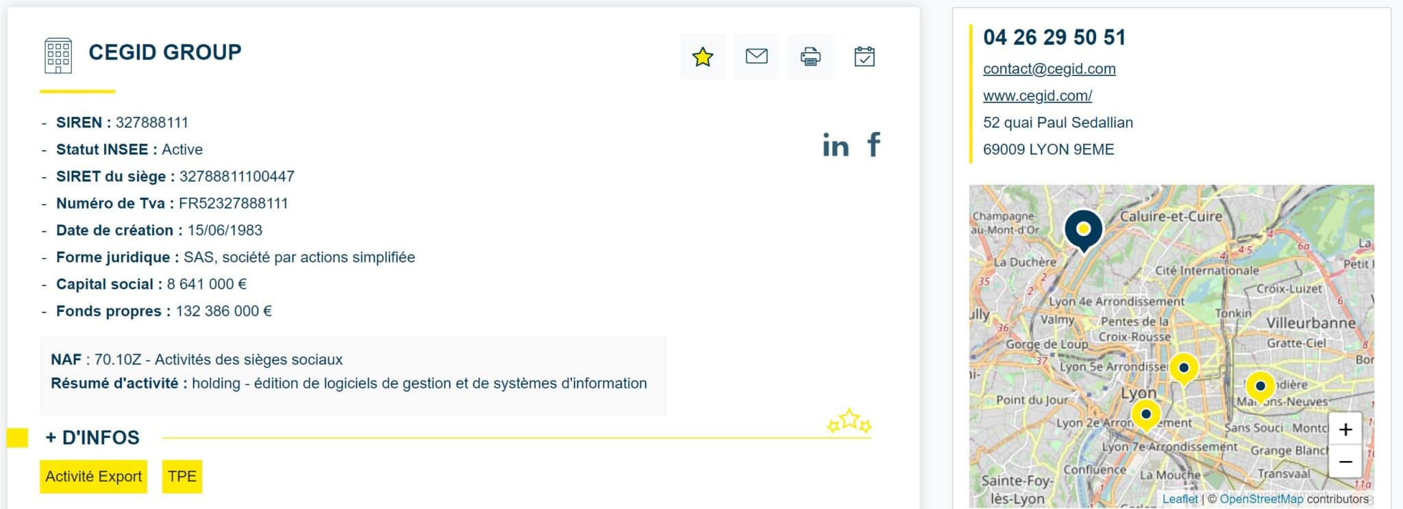 données entreprises