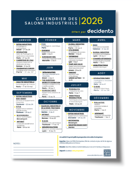 calendrier salons industriels 2026