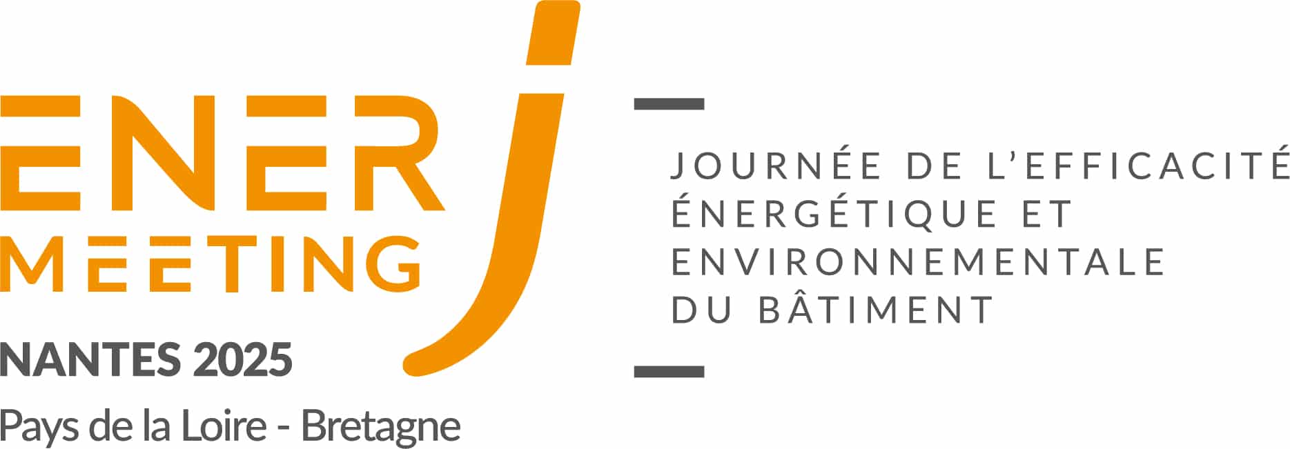 Logo EnerJmeeting Nantes 2025, efficacité énergétique bâtiment.