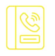 capture d’écran 29 1 2026 11239 www.canva.com Icône d'annuaire téléphonique jaune avec téléphone.