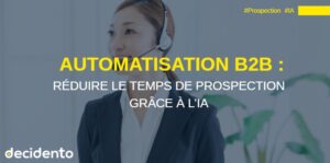 Femme avec casque, automatisation B2B et IA.