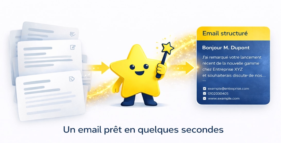 capture d’écran 13 3 2026 151022 chatgpt.com Une étoile transforme des brouillons en email structuré.